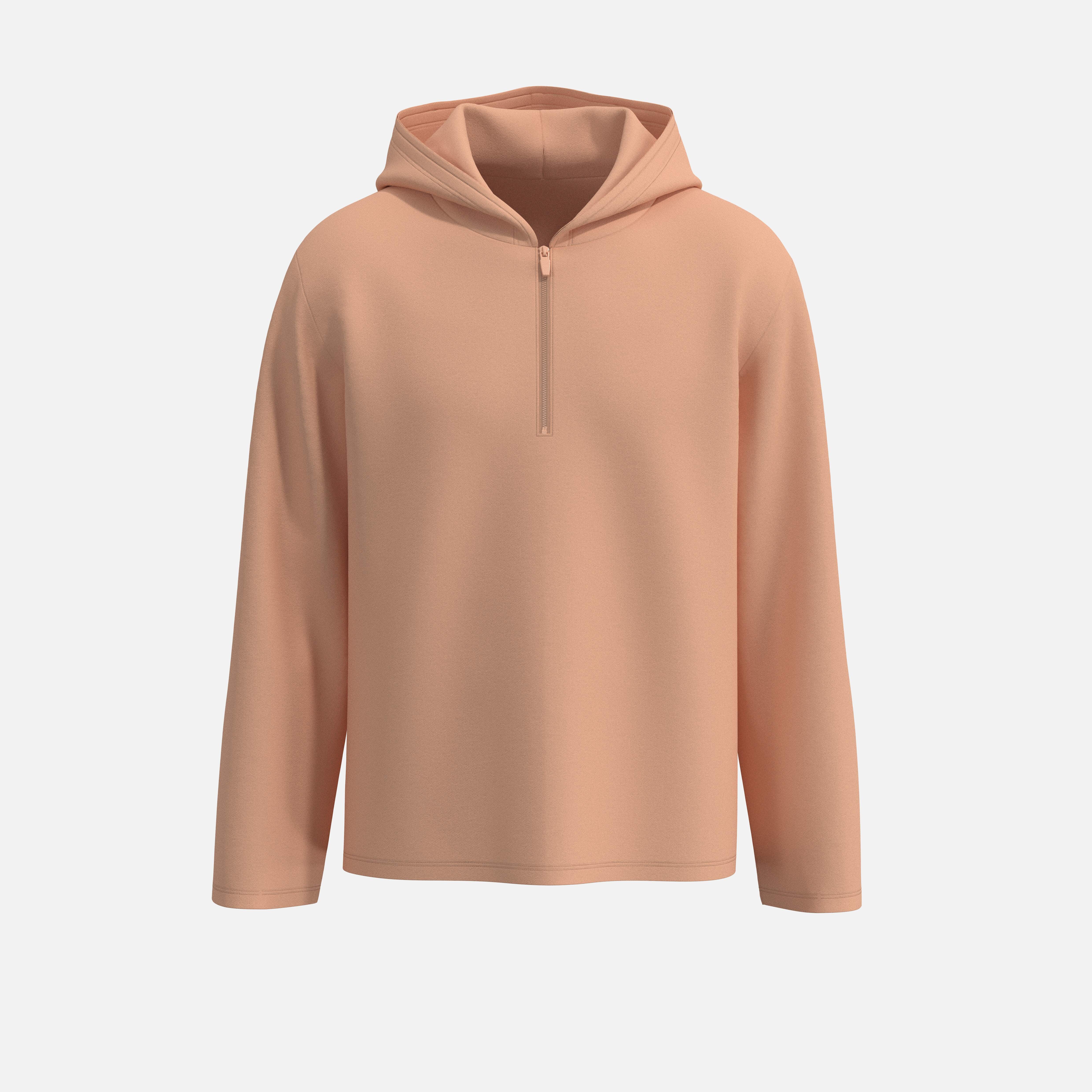 トップス HIGH GAUGE PILE HALF SLEEVES HOODIE Generic Short Sleeve Hoodie Lightweight Soft Moisture